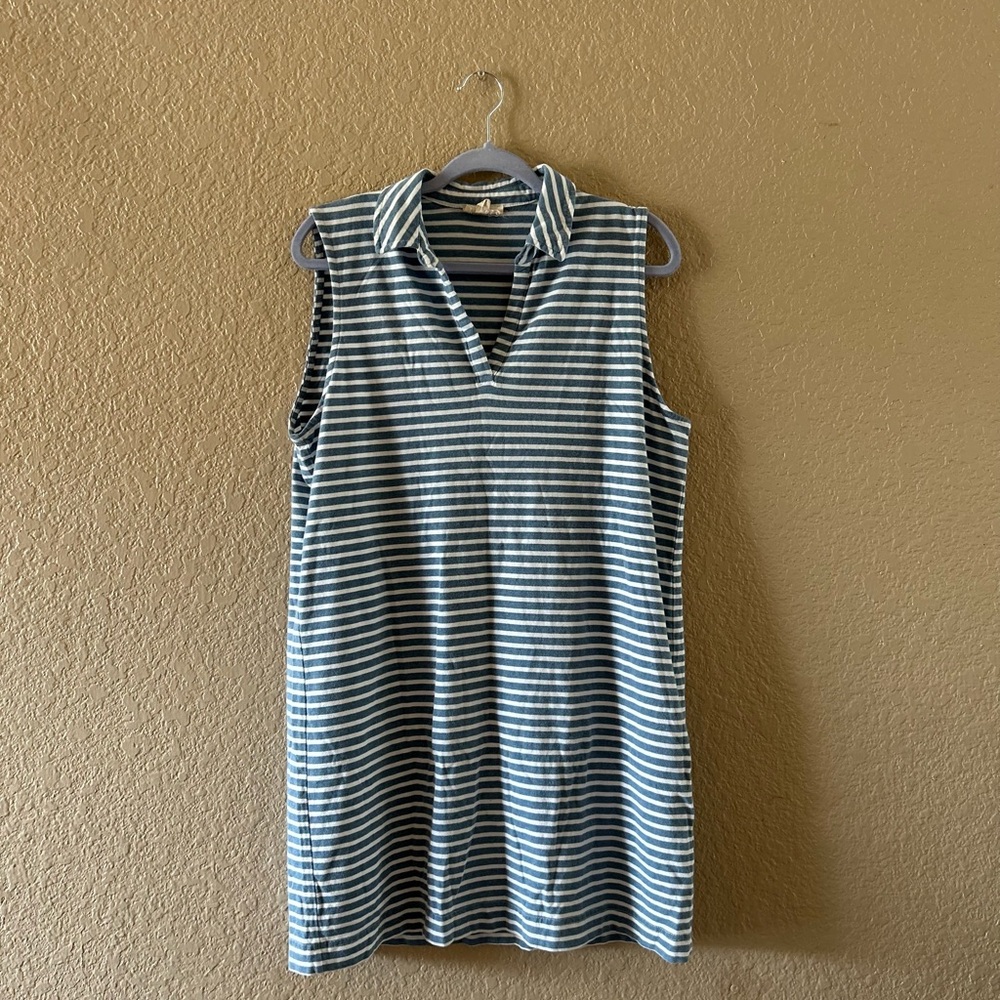 Jane and Delancey Blue and White Striped Dress